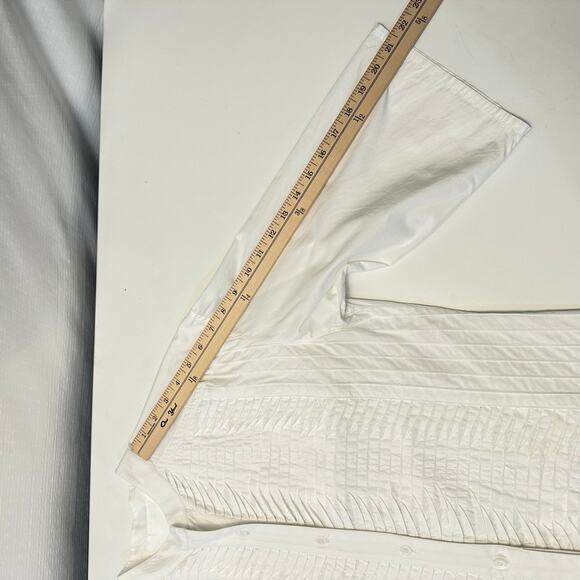 Yigal Azrouel Long Sleeve Button Up Top Womens 8 White Asian Style Minimalist - Picture 13 of 13